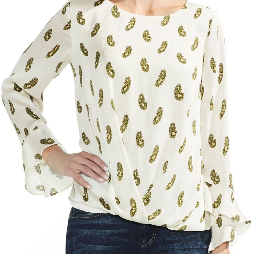 Vince Camuto Flutter Cuff Paisley Blouse (B15)